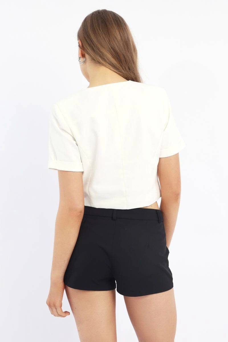 White Tailored Button Up Top