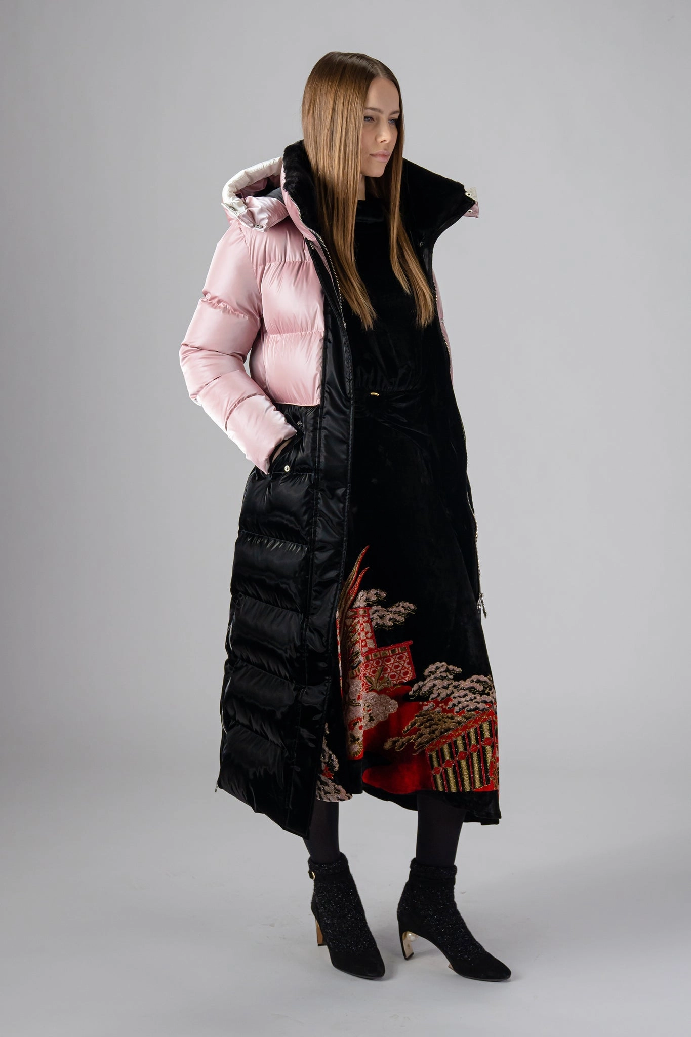 Women's Bird Of Paradise Coat - Arctic Rose/all Wet Black