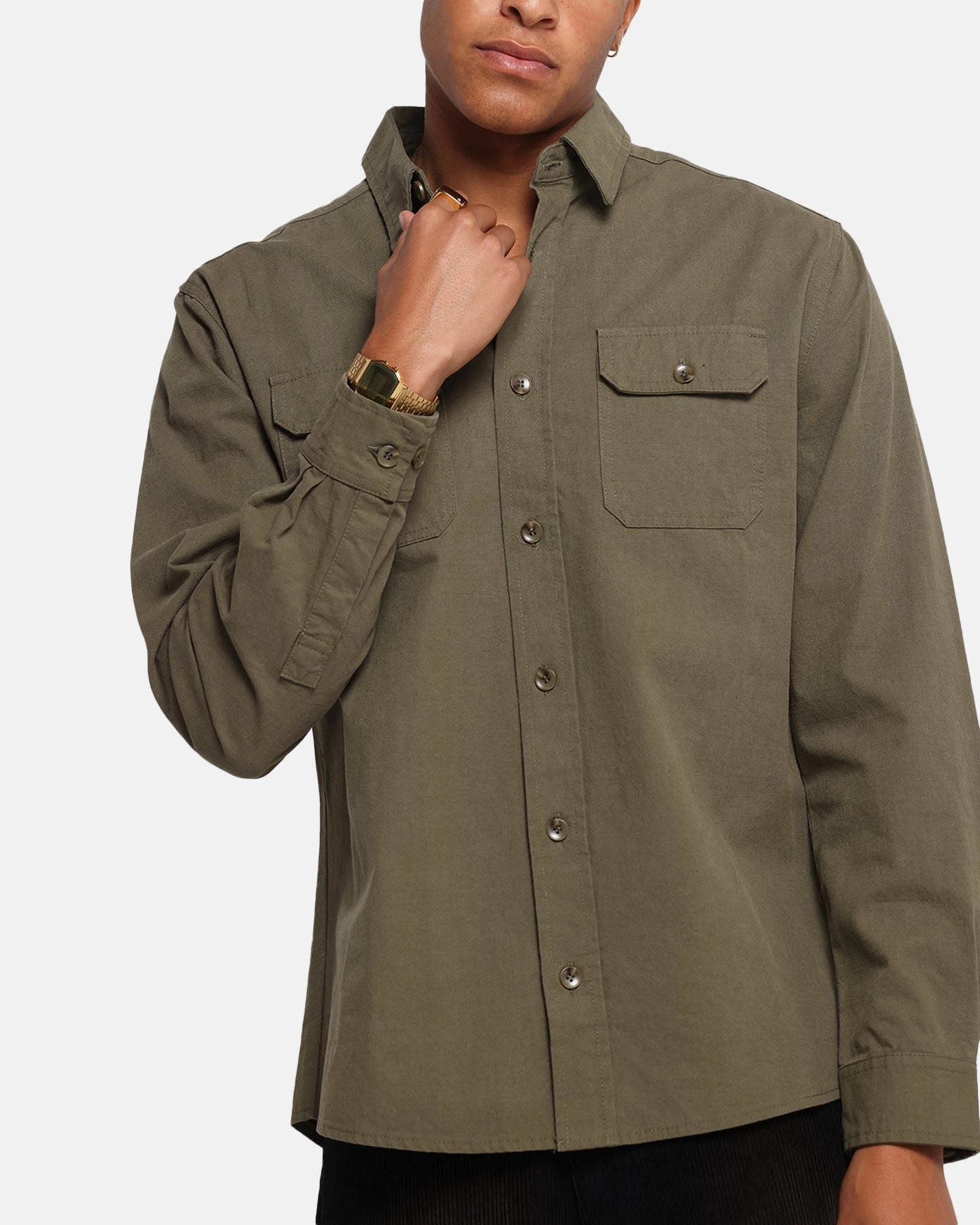 XXIII Slub Overshirt Khaki