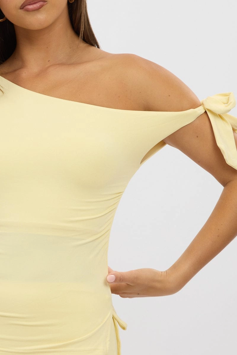 Yellow One Shoulder Top